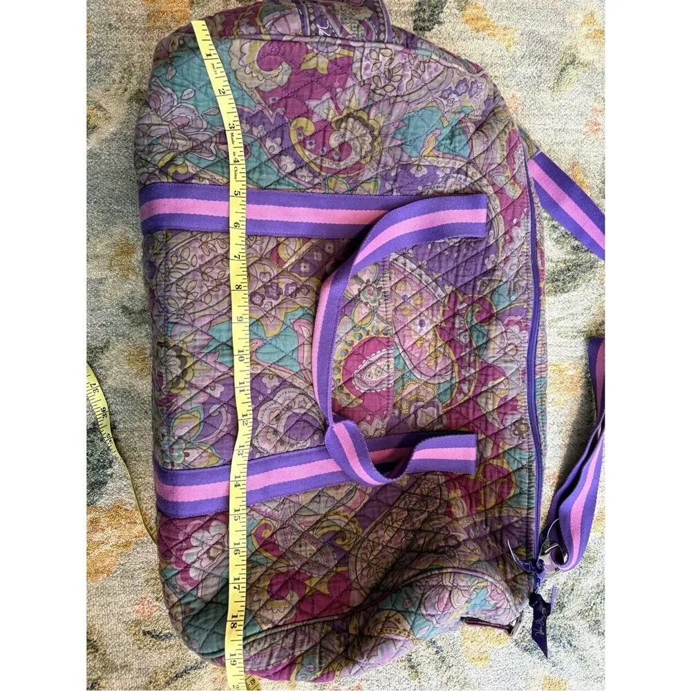 Vera Bradley Compact Sport Bag Tote Duffle Purple Paisley
